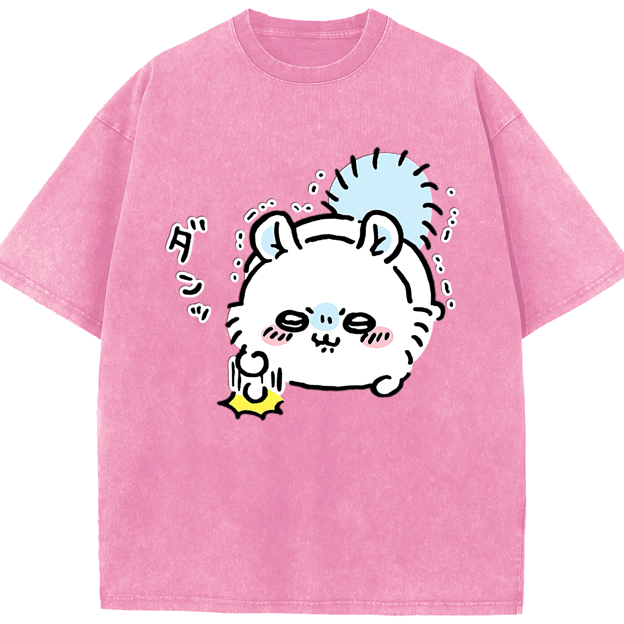 （画像用） ちいかわ モモンガ Chii-kawa Momonga 綿100% ヴィンテージ風 半袖Tシャツ（フロントプリント）